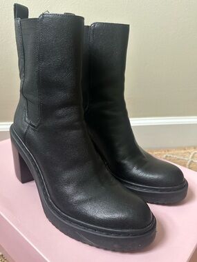Louise et Cie Varsan Boots Booties Black Leather 8M